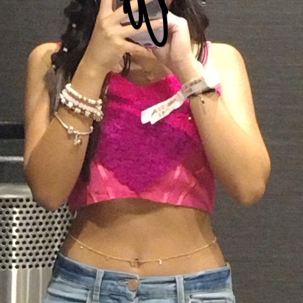This is a corset like cropped tank top